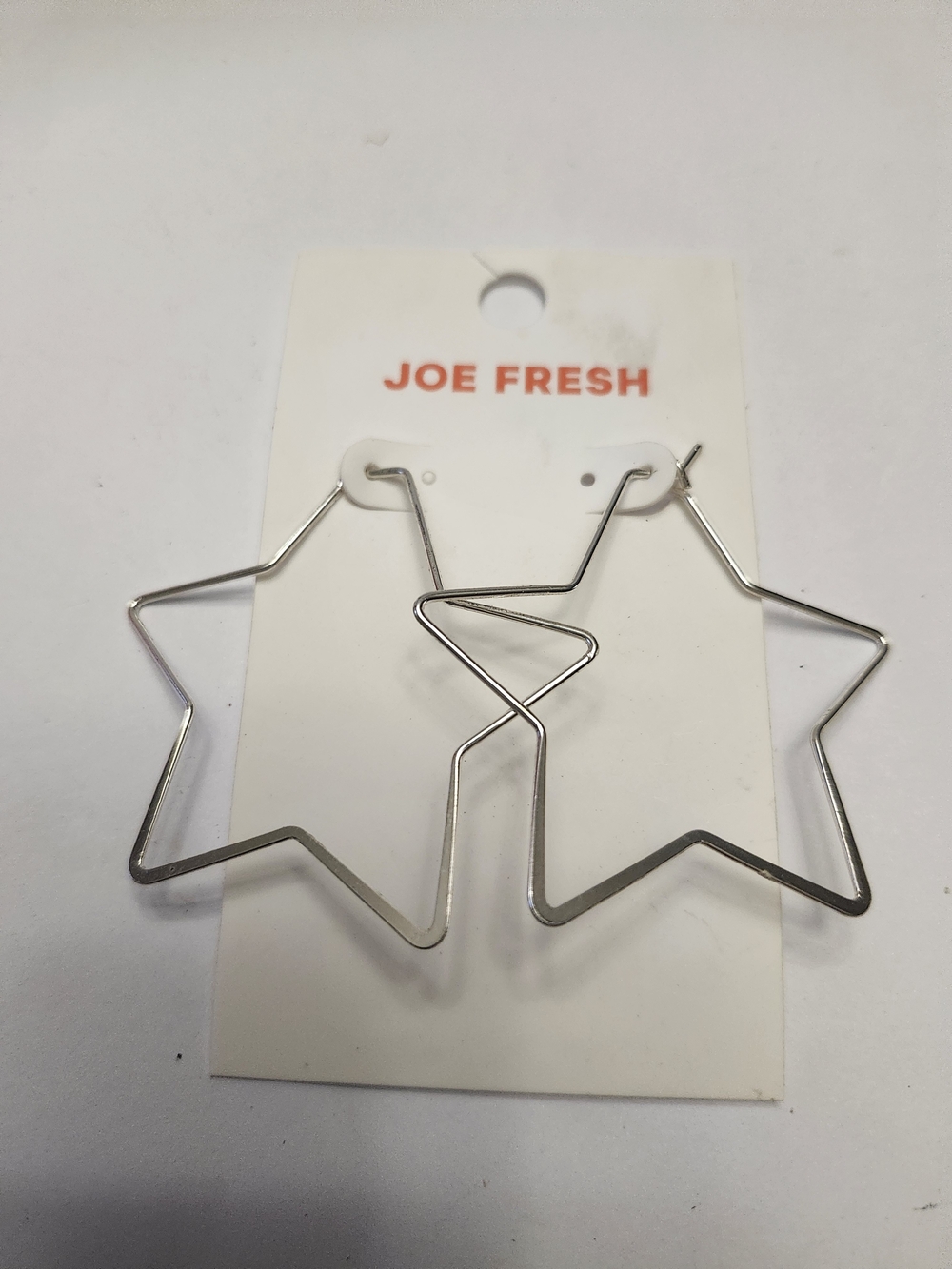 Joe Fresh Silver Star-Shaped Hoop Earrings